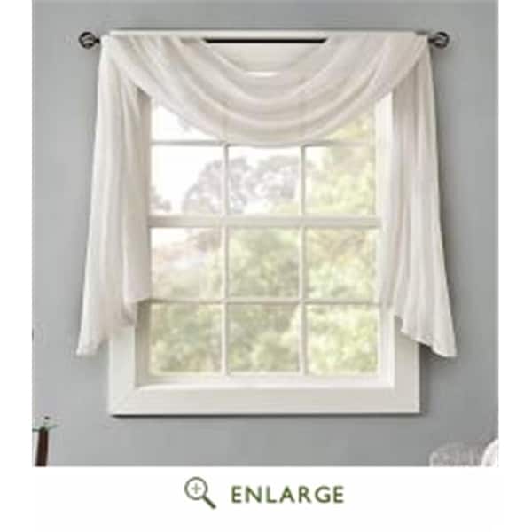 Madison Park 42 x 216 in. Harper Solid Crushed Scarf Sheer, White MP40-4511 - main